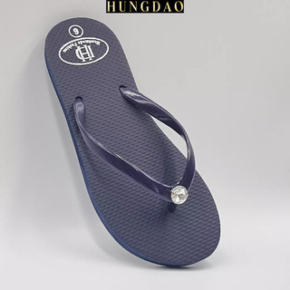 Dép lê xỏ ngón nữ HD đính đá trắng tròn thời trang có đế chống trơn trượt tốt đủ size nhiều màu