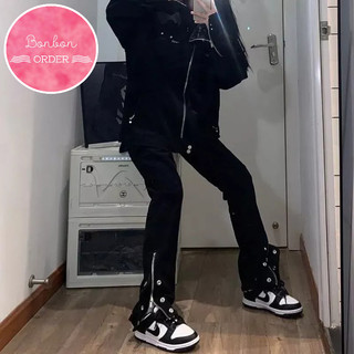 Quần jean ulzzang ống rộng phối ống cực chất -
