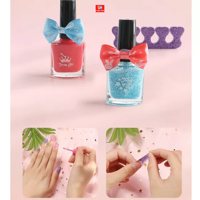 Đồ chơi hộp vali trang điểm làm nail cho bé gái dễ làm sạch với nước, an toàn cho bé