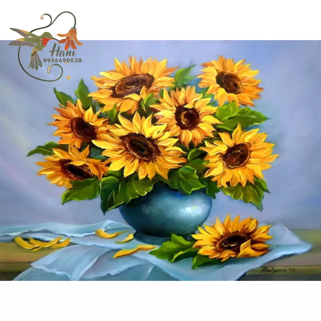 Tranh Đính Đá Hoa, Gắn Đá 5D Kích Thước 30x40 Tự Hoàn Thành DIY