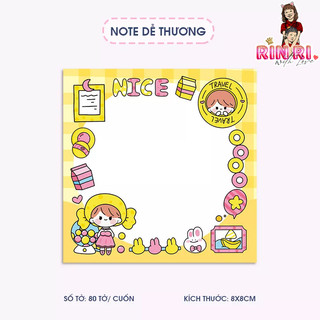 Giấy note họa tiết dễ thương