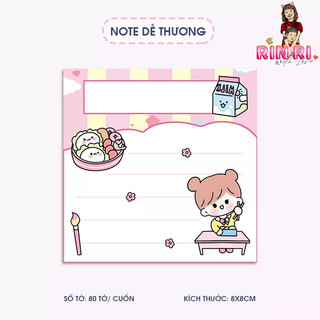 Giấy note họa tiết dễ thương
