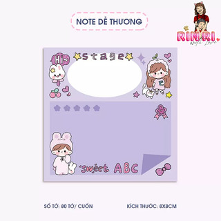 Giấy note họa tiết dễ thương