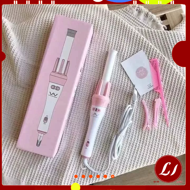 MÁY UỐN TÓC LÀM XOẮN HỒNG kèm 3phụ kiẹn pdễ dàng, tiện lợi -ladobi -TN