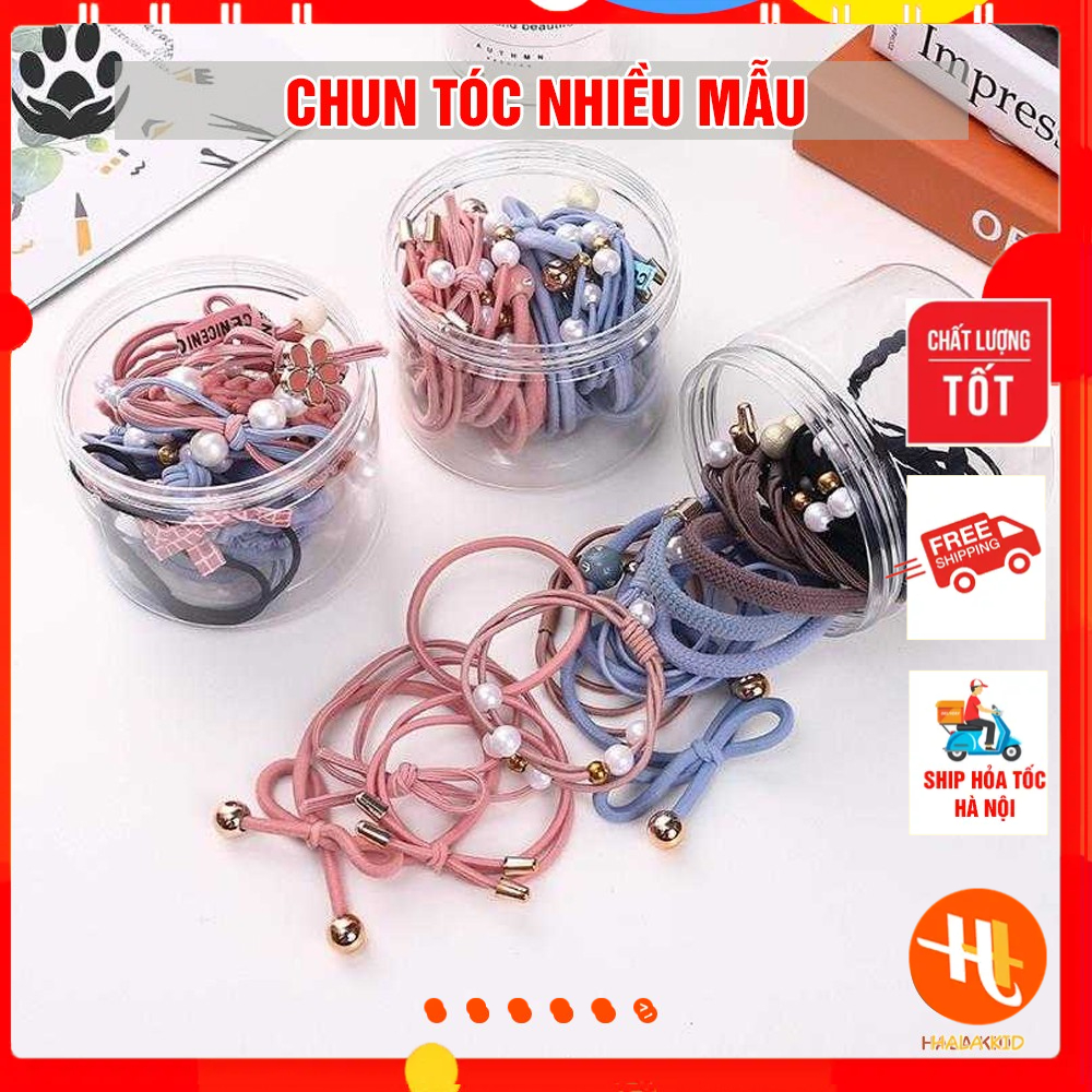 Hộp 12 Chun tóc mix nhiều mẫu đa dạng