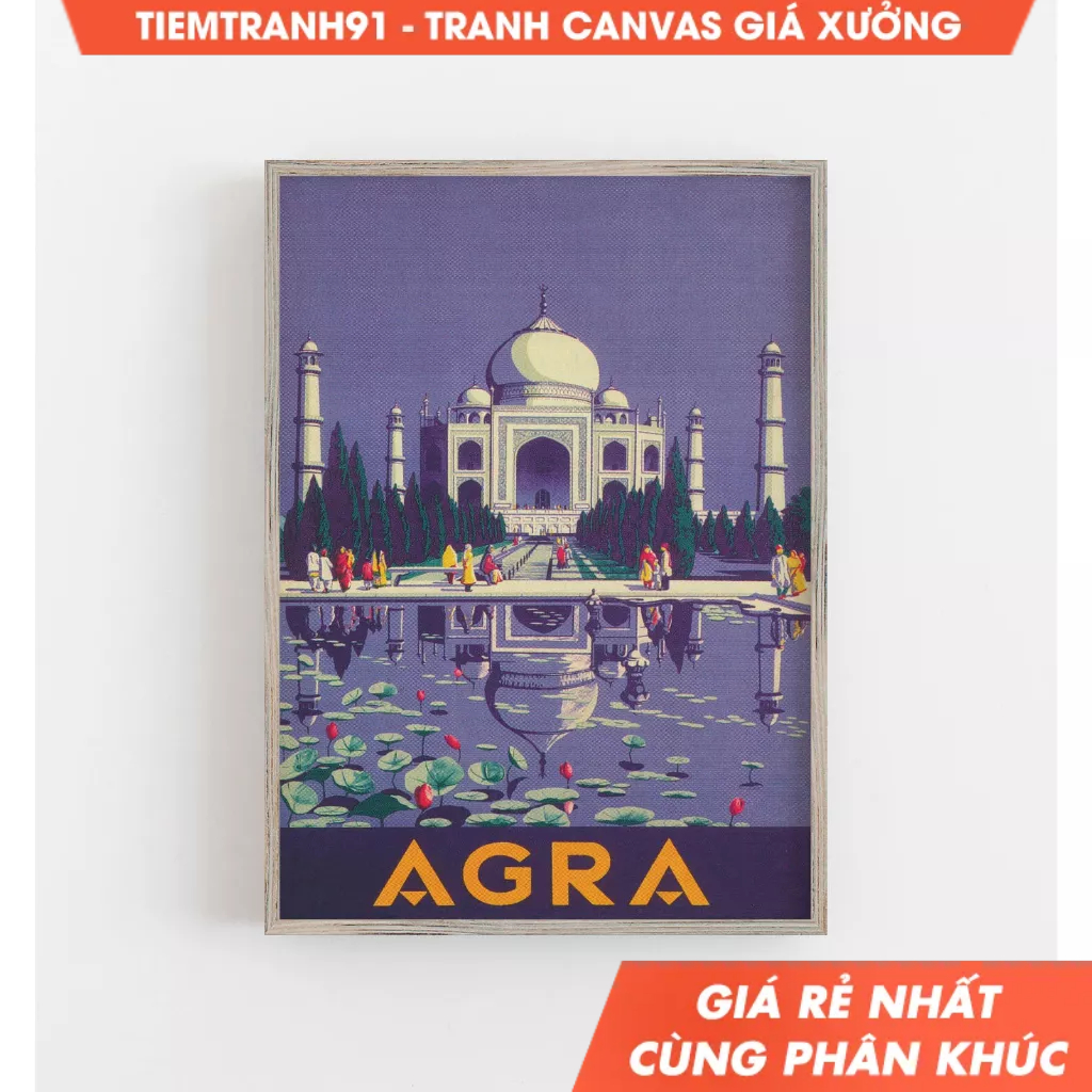 Tranh treo tường, India Print, India Wall Art, Taj Mahal Print, Vintage Wall Art, India Poster, tặng