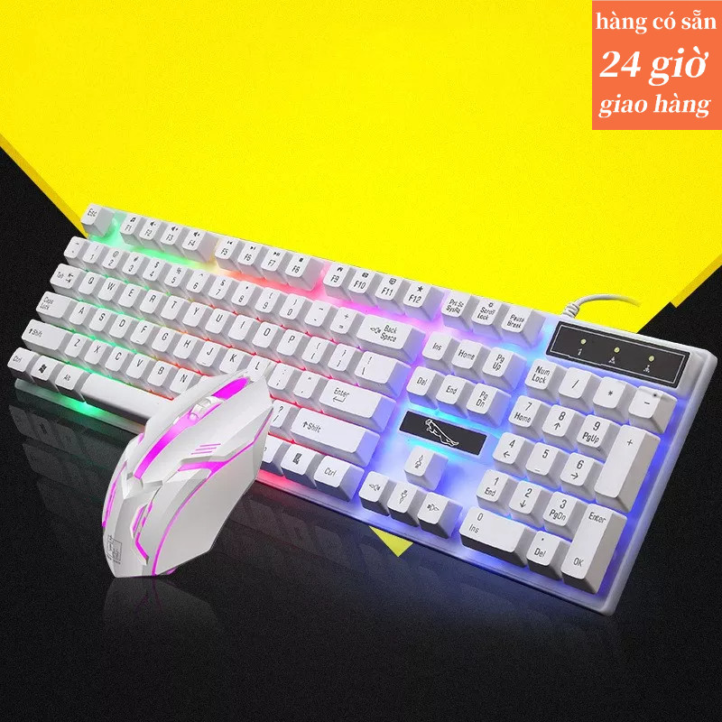 Bàn phím giả cơ gaming G21 kèm chuột có dây với đèn Led 7 màu chuyên dùng cho máy tính PC và Laptop chuột không dây