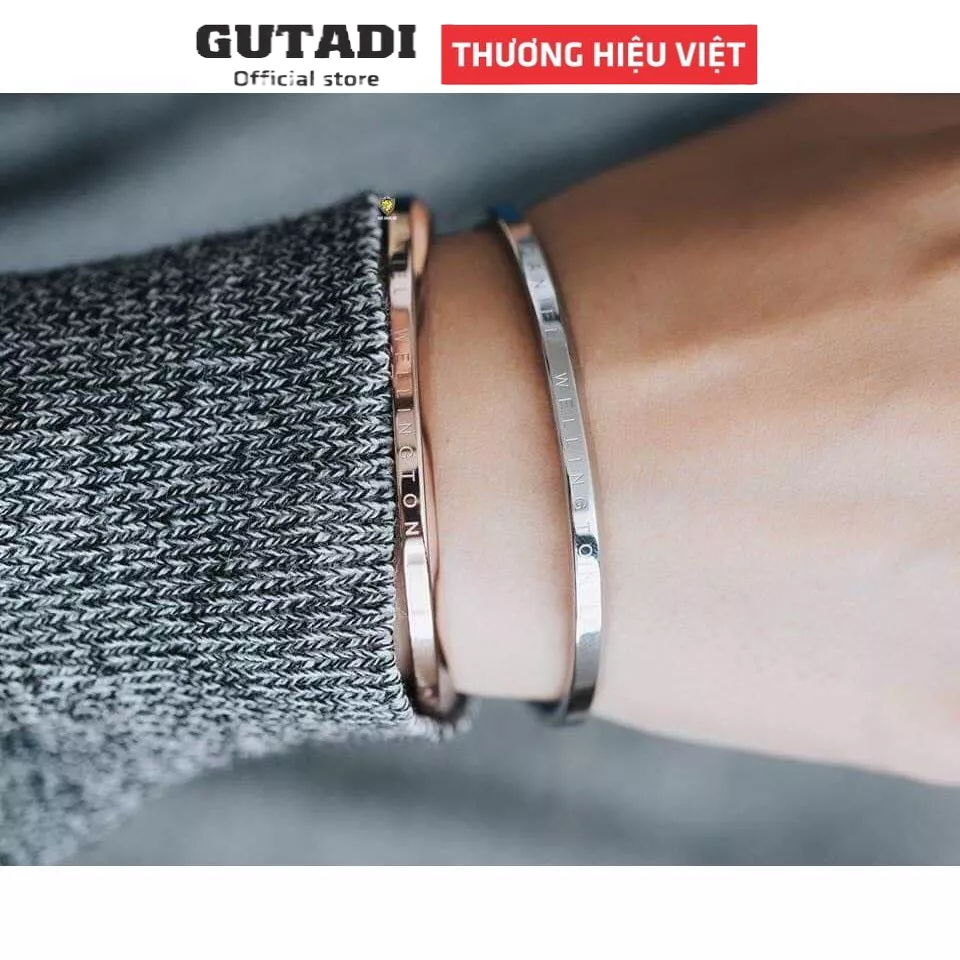 Khắc tên Vòng tay titan DVV nam nữ lắc tayCuff bằng thép titan không gỉ thiết kế đơn giản thanh lịch