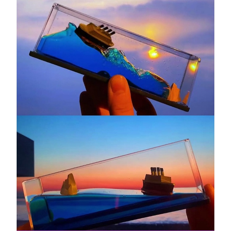 Mô Hình Tàu Titanic Thuyền Buồm Phong Thủy Trang Trí Để Bàn Học Làm Việc Phòng Tiểu Cảnh Máy Tính Xe Ô Tô Hồ Cá Mini