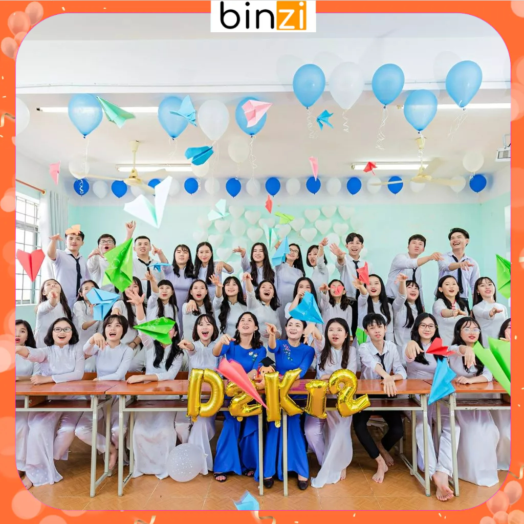 Combo Set Bong Bóng Trang Trí Kỷ Yếu KỶ YẾU 02 Đầy Đủ Đồ Dễ Trang Trí Kèm Bơm Tay Băng Dính