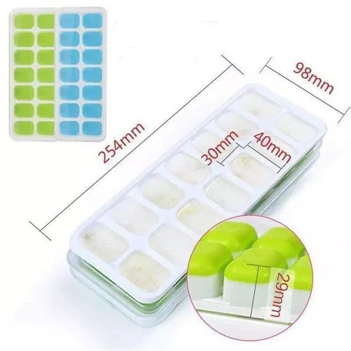 Khay Đá Silicon Có Nắp Đậy 14 Viên, Khay Đựng Đá Tủ Lạnh, Làm Đá Thạch Kem Bảo Quản Chống Mùi Tuyệt Đối