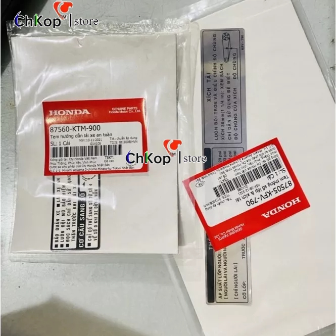 Tem Thông Số Tem Gáy Tem Hộp Xích Honda Dream Wave Chính Hãng honda