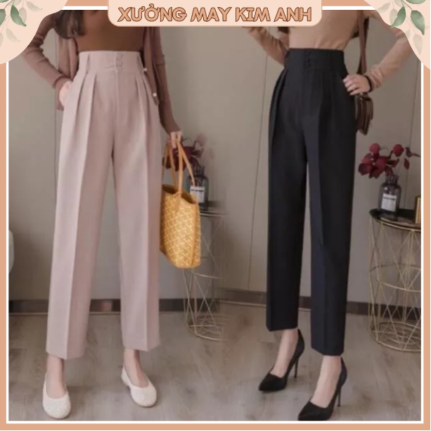 Quần Baggy Cạp Bản To 3 Khuy Siêu Sang Hàng Mới Ra Mặc Đi Chơi Đi Làm