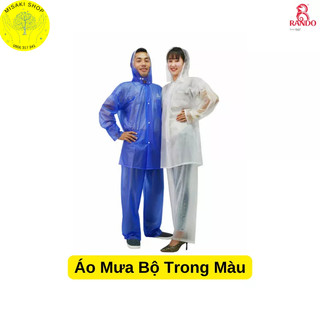 Áo Mưa Bộ Trong Màu Phản Quang Sau Lưng, Không Thấm Nước  RANDO -  ASPC-01 [ Misaki Shop ]