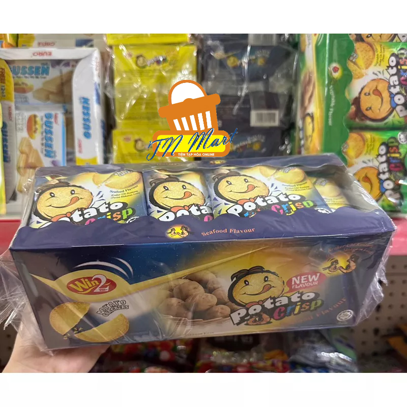 Bánh quy khoai tây Win2 vị ngô,vị rau,vị hải sản hộp 600g