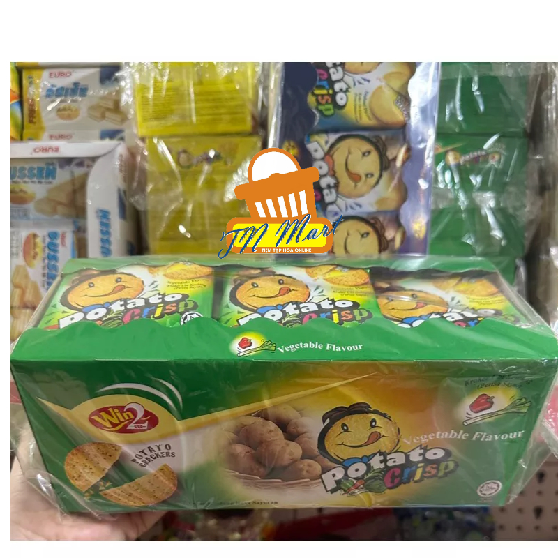 Bánh quy khoai tây Win2 vị ngô,vị rau,vị hải sản hộp 600g