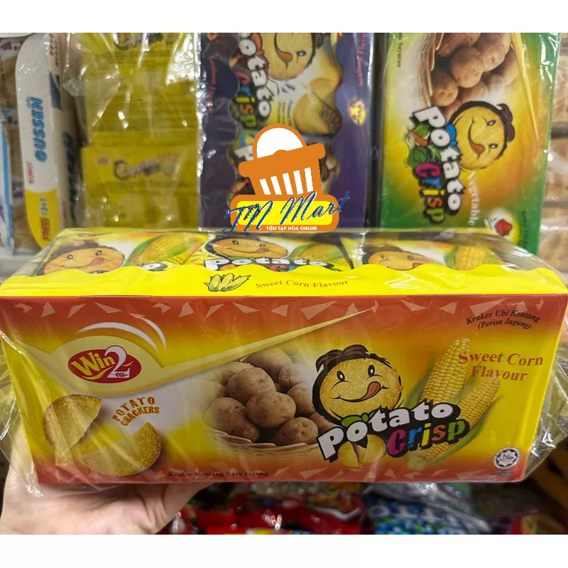 Bánh quy khoai tây Win2 vị ngô,vị rau,vị hải sản hộp 600g