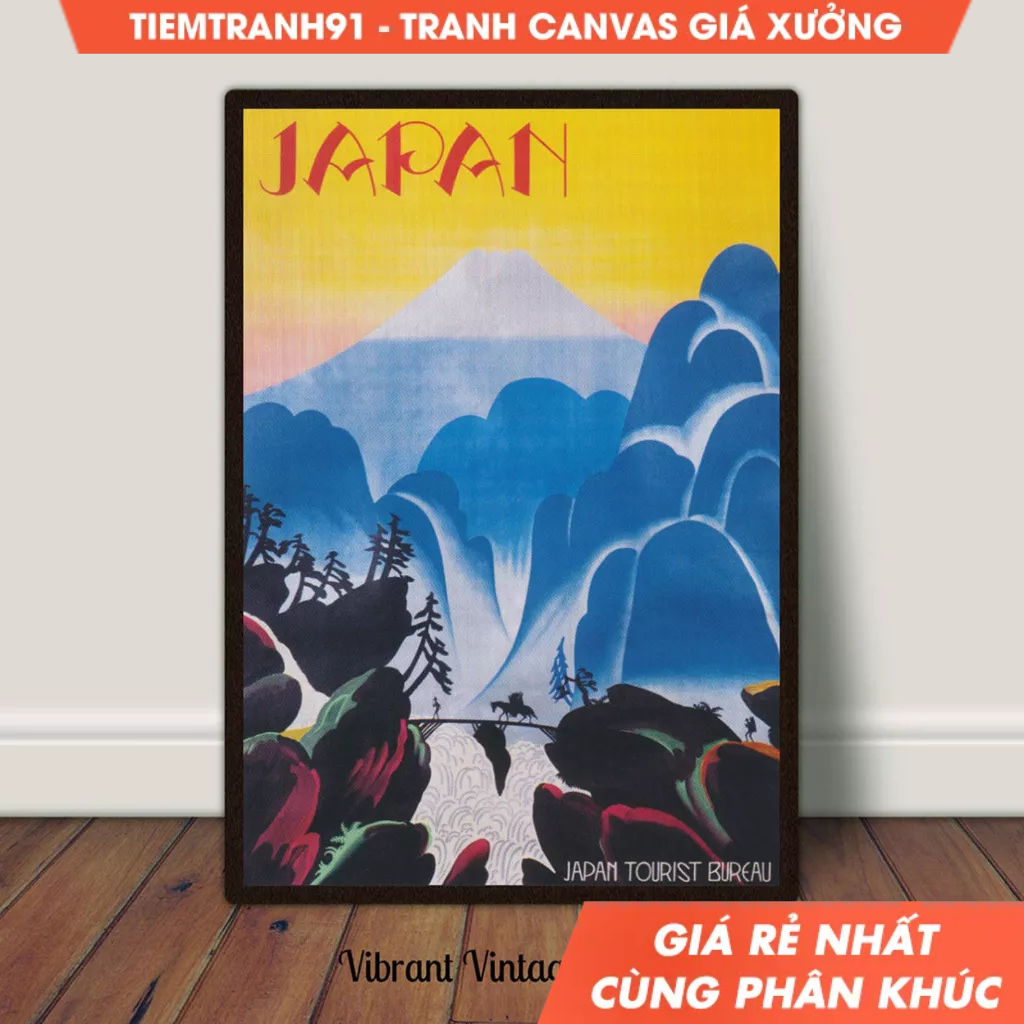 Tranh treo tường, Japan Wall Art, Mount Fuji Print, Vintage Wall Art, Japan Travel Poster, tặng kèm 
