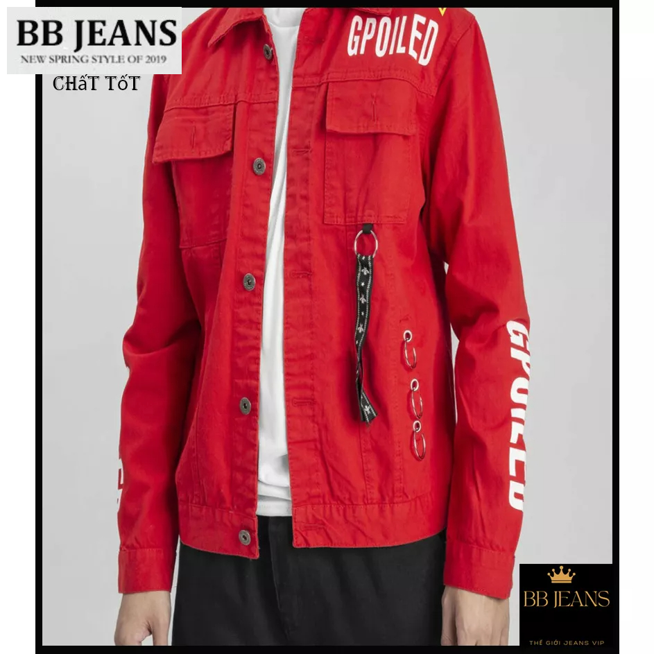 Áo khoác kaki nam màu trắng form rộng - trắng in GP - trắng Basic showbiz size 40-72kg BB Jeans