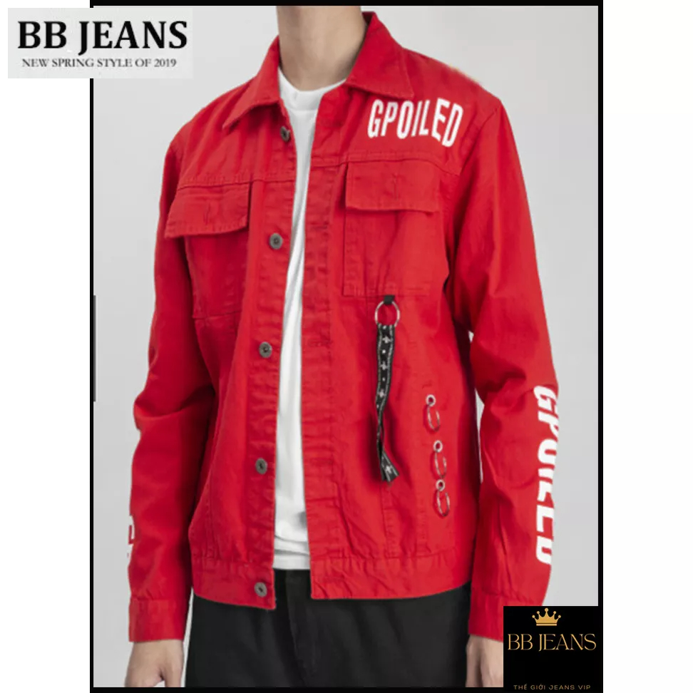 Áo khoác kaki nam màu trắng form rộng - trắng in GP - trắng Basic showbiz size 40-72kg BB Jeans