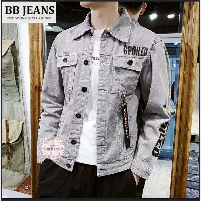 Áo khoác kaki nam màu trắng form rộng - trắng in GP - trắng Basic showbiz size 40-72kg BB Jeans