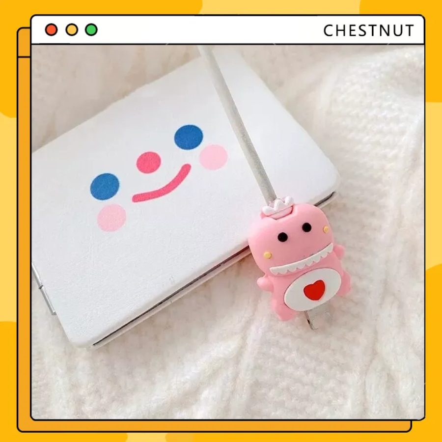Phụ kiện thú silicon bọc bảo vệ đầu dây cáp sạc USB cute siêu dễ thương kế nhân vật hoạt hình