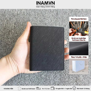 Bóp ví đứng nam da vân cao cấp Saffiano inamvn IVN11