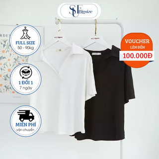 Áo croptop bigsize cổ chữ V ngắn tay basic, đi chơi, đi dạo - SUE Bigsize