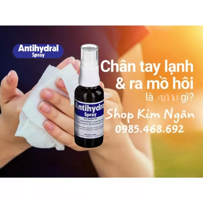 ANTIHYDRAL SPRAY XỊT NGĂN MỒ HÔI TAY CHÂN, KHỬ MÙI HÔI NÁCH VỚI DẦU THƠM TÂY BAN NHA