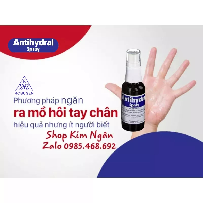 ANTIHYDRAL SPRAY XỊT NGĂN MỒ HÔI TAY CHÂN, KHỬ MÙI HÔI NÁCH VỚI DẦU THƠM TÂY BAN NHA