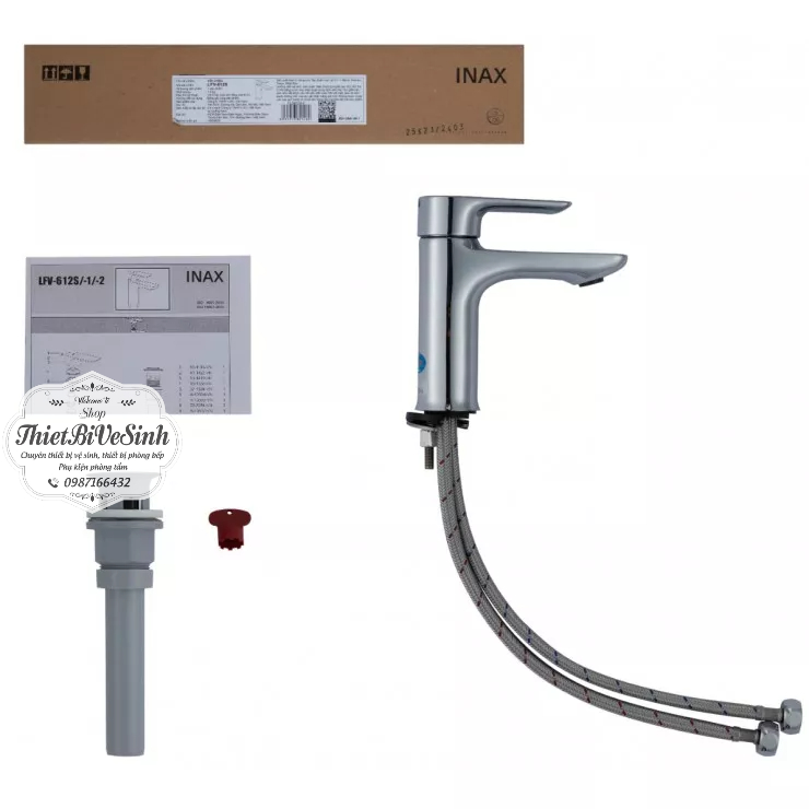 Vòi Chậu rửa, Lavabo Inax LFV-612S ,·Nóng Lạnh bảo hàng theo hãng 2 năm