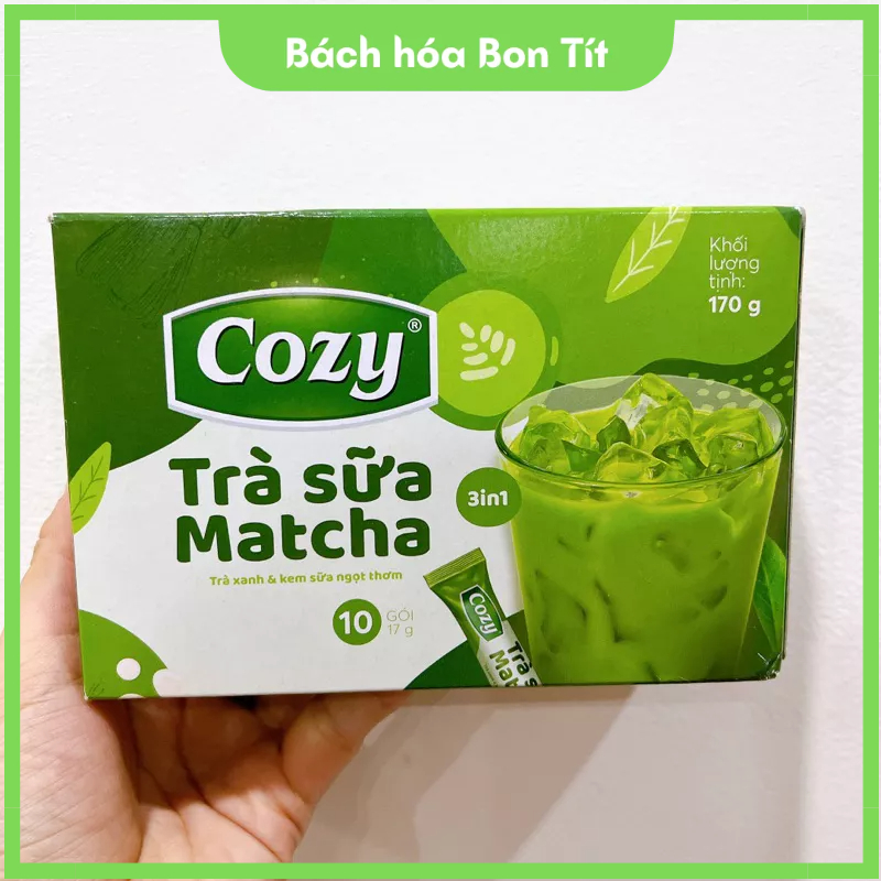 Trà Sữa Matcha Cozy Hoà Tan Hộp 170g (10 Gói )