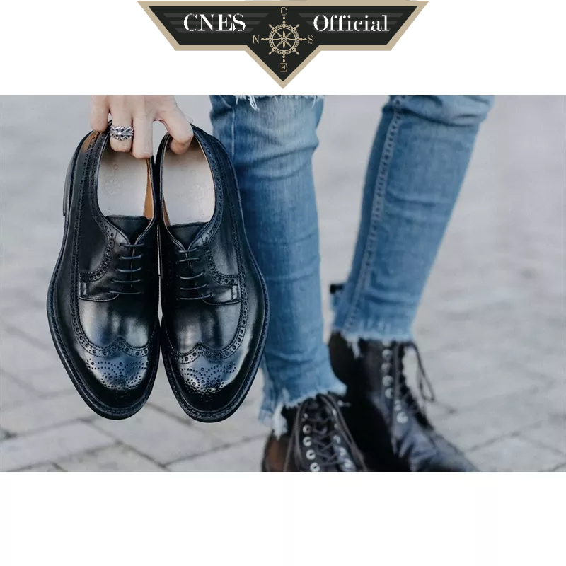 Giày da nam derby thời trang công sở da bê cao cấp  thương hiệu CNES (VN CNES 73)