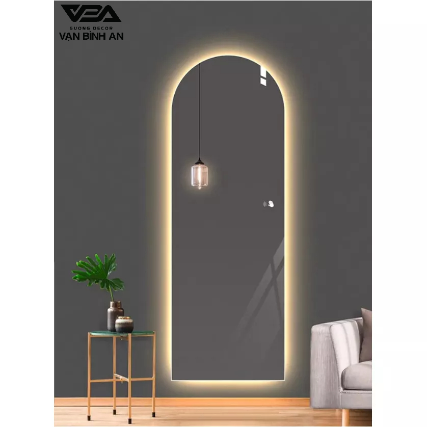 Gương vòm 5mm toàn thân cao cấp 80x180cm VẠN BÌNH AN-freeship lắp đặt tại TPHCM - vận chuyển đi tỉnh tặng full phụ kiện