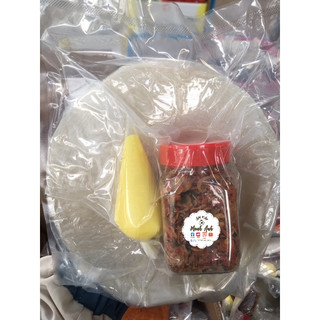 Set bánh tráng cuốn bơ hành kèm đậu phộng