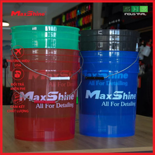 01 Xô rửa xe Maxshine MSB02, MSB001-G, MSB001-R, MSB001-GN nhựa trong, ngăn ngừa vỡ và độ bền cao