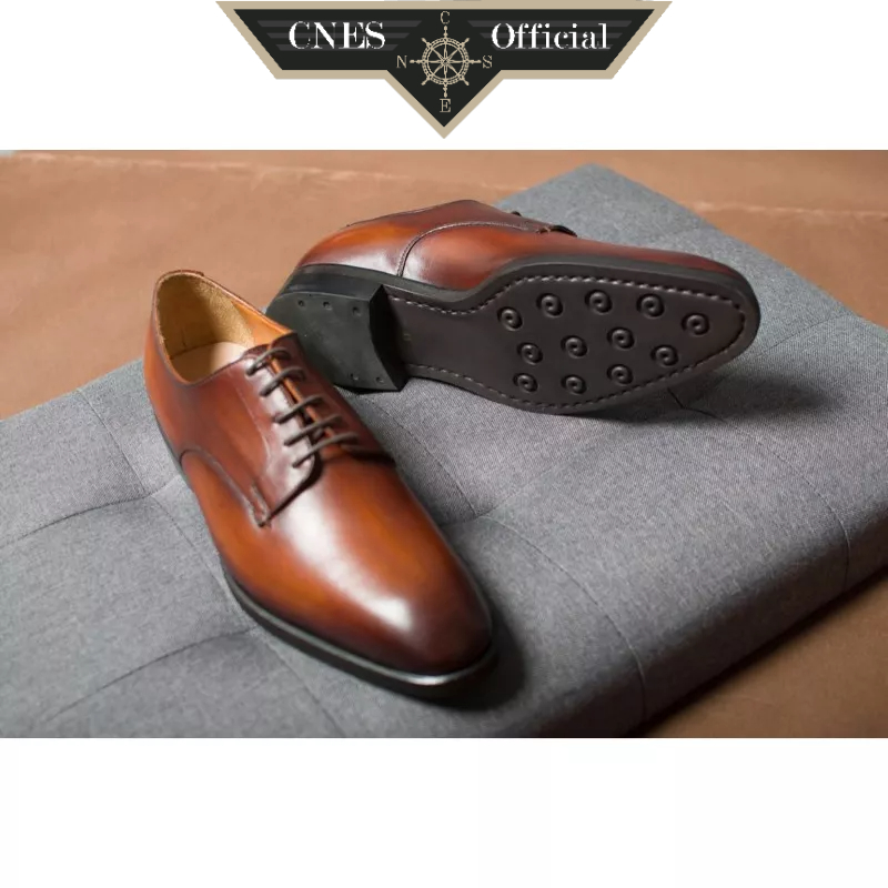 Giày Da Nam Derby Công Sở Thủ Công Chất Liệu Da Bê Tây Ban Nha Cao Cấp Thương Hiệu CNES (M 1947)