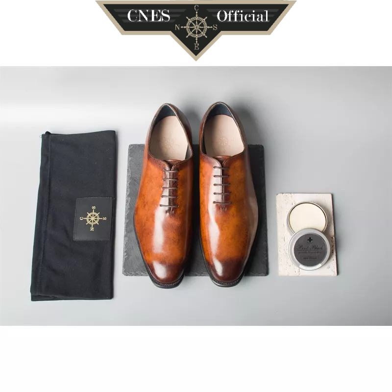 Giày Tây Nam Buộc Dây Oxford Chất Liệu Da Bê Cao Cấp Thương Hiệu CNES (S 03 JG 02)