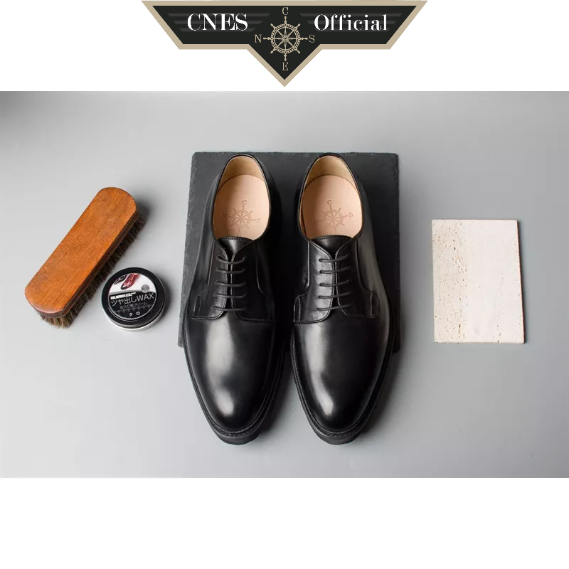 Giày Tây Nam Buộc Dây Derby Khâu Thủ Công Chất Liệu Da Bê Cao Cấp Thương Hiệu CNES (1613 T)