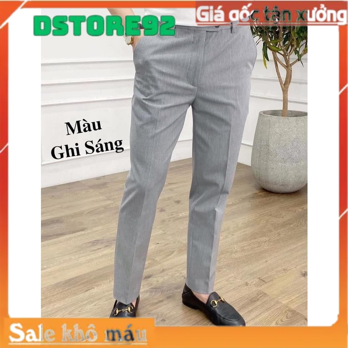 Quần tây nam màu ghi sáng cao cấp - Quần tây âu nam hàn quốc chất vải mềm mịn co giãn nhẹ, sang trọng D Store92 G02