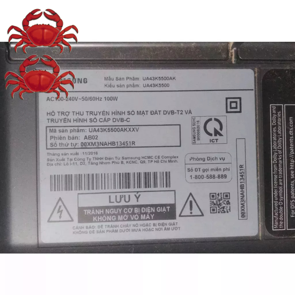 Bo mạch TV Samsung UA43K5500AK