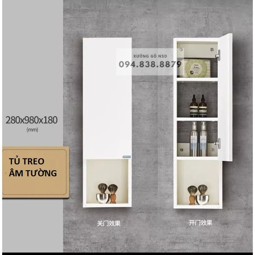 Kệ đựng mỹ phẩm kệ treo tường phòng tắm phòng vệ sinh gỗ MDF nhập khẩu chống ẩm cao cấp dễ dàng lắp ghép NSD Funiture