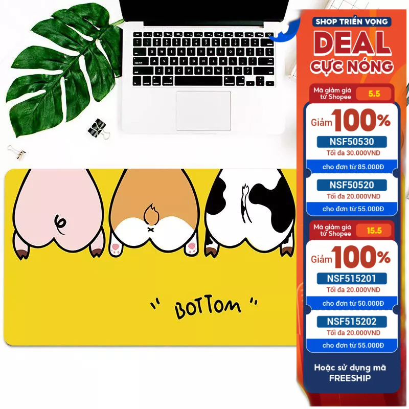 Lót chuột cỡ lớn 80x30 cm dày 3mm, miếng lót chuột có bo viền chắc chắn - GÀ LÓT CHUỘT