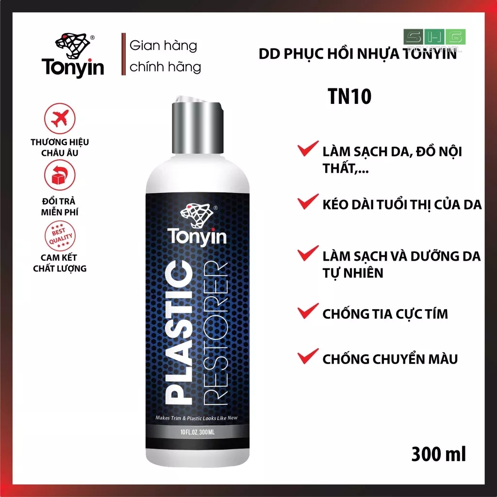 Dung dịch phục hồi nhựa PLASTIC RESTORER Tonyin 473ml/4L làm sạch da, đồ nội thất, ô tô và quần áo - 473ml