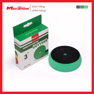 Phớt xốp/mút đánh bóng caro bước 1 kích thước 3inch Maxshine 2001090G có màu xanh lá cây, được làm từ xốp mềm, đàn hồi