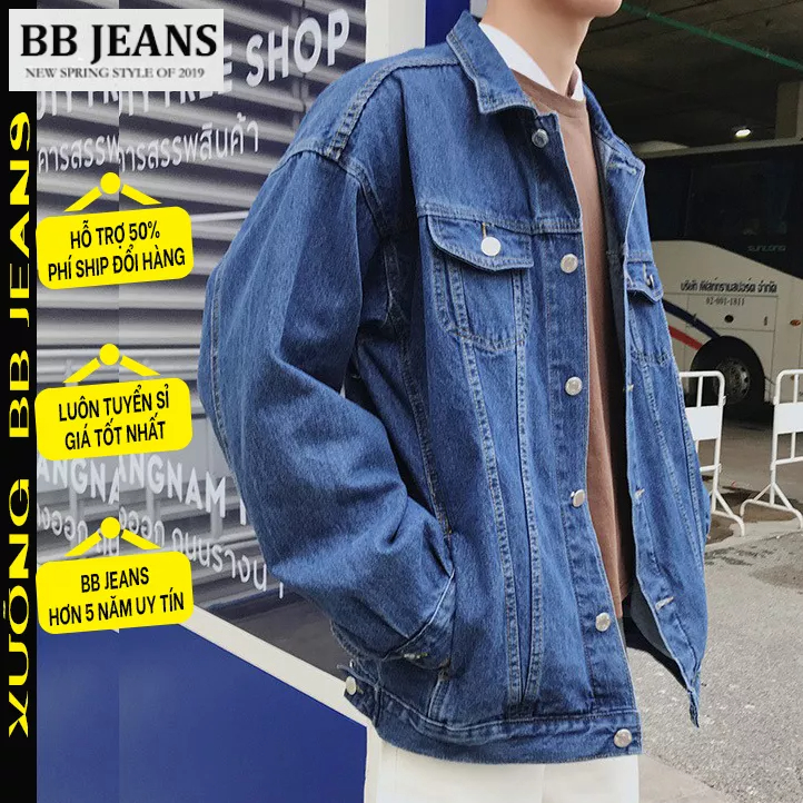Áo khoác jean Nam nữ unisex cao cấp form rộng hàn quốc phong cách cuốn hút - Hot trend 2024 BB Jeans