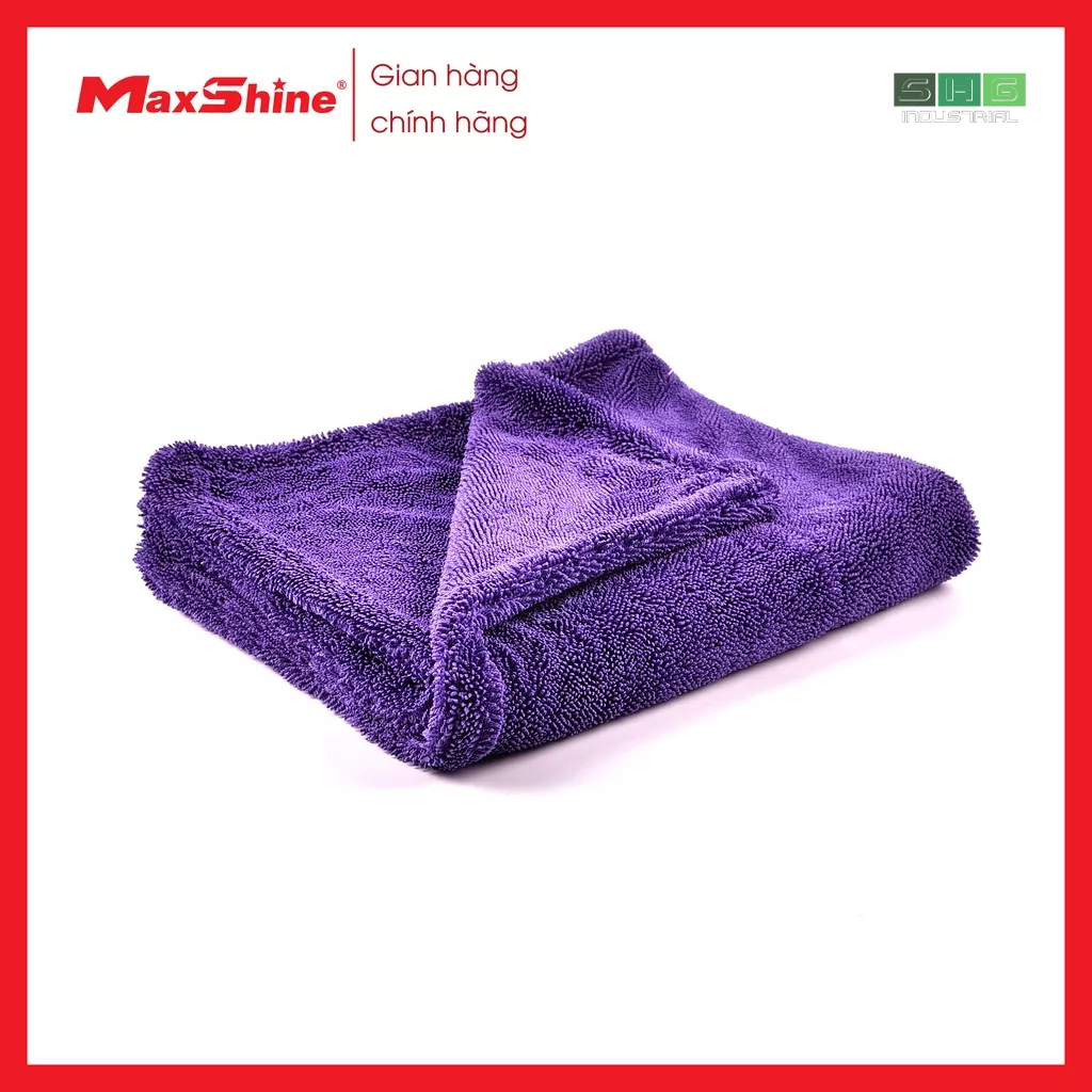 Khăn lau khô xe ô tô sợi xoắn bề mặt lớn Maxshine 1196090P làm bằng sợi Microfiber siêu mềm, không để bụi vải khi lau.