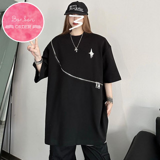Áo pull thun ulzzang form rộng tay lỡ phối khoá kiểu