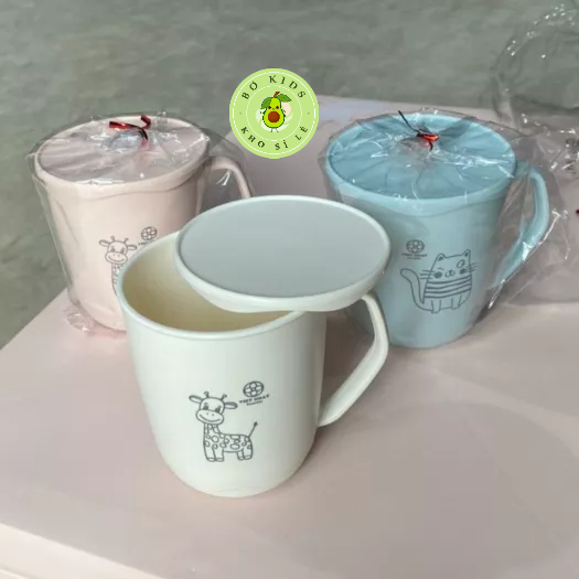 Ca tròn uống nước có nắp Việt Nhật  cốc nhựa có nắp bền đẹp,cute bokisd.store