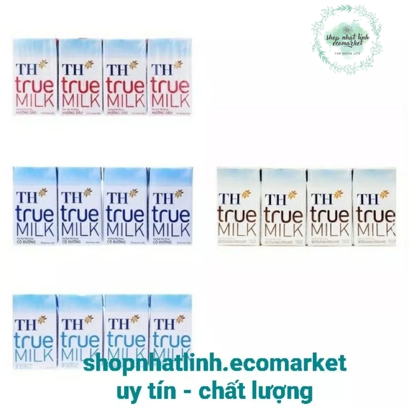 Sữa Tươi Tiệt Trùng TH True Milk Có Đường/ ít đường/sôcôla- Lốc 4 Hộp x 110ml